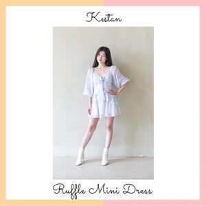 Purple floral Ruffle Mini Dress